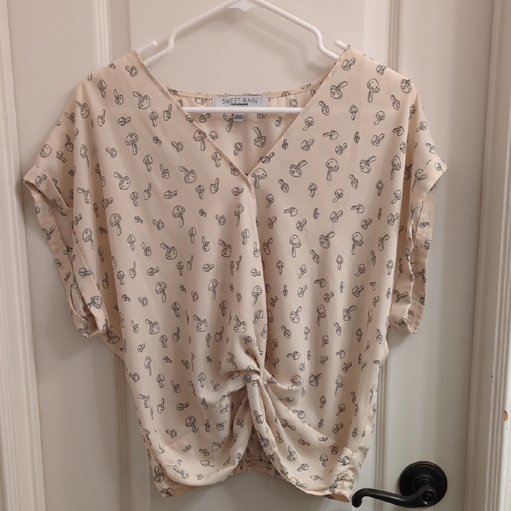 Fun Mushroom Print Top